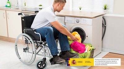 electrodomesticos accesibles- lavadora para personas con discapacidad - logo Ministerio de Consumo