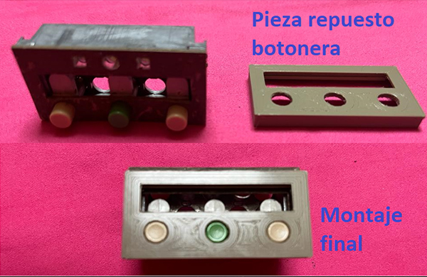 impresoras 3D - botonera y pieza de repuesto