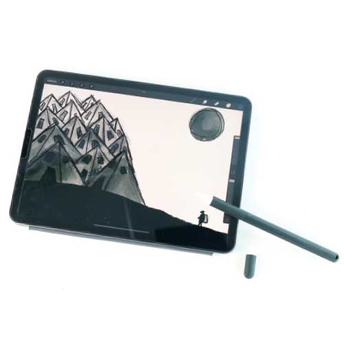 Tablet con stylus para estudiantes